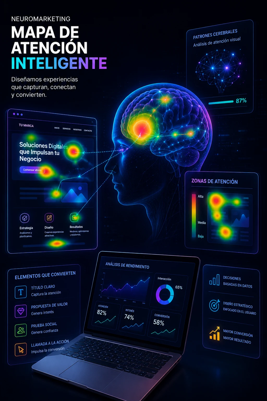 Mapa de atención visual y neuromarketing aplicado a interfaces digitales