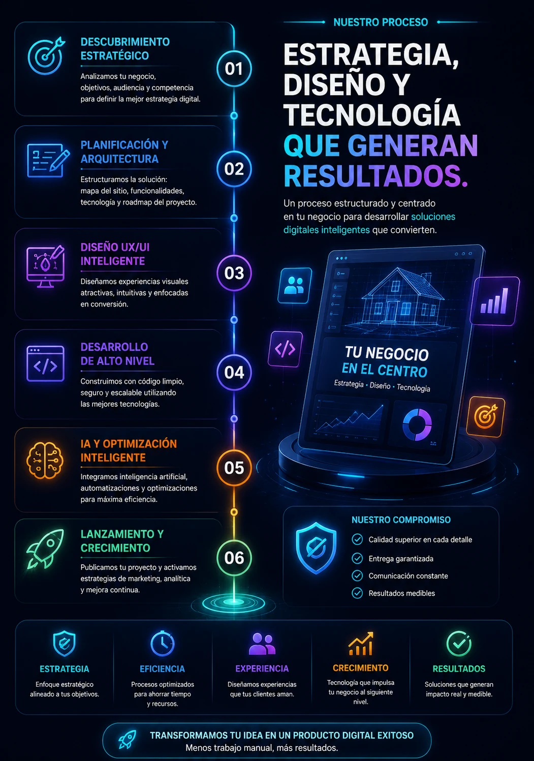 Proceso estratégico de desarrollo digital de Clever Vision Fusion