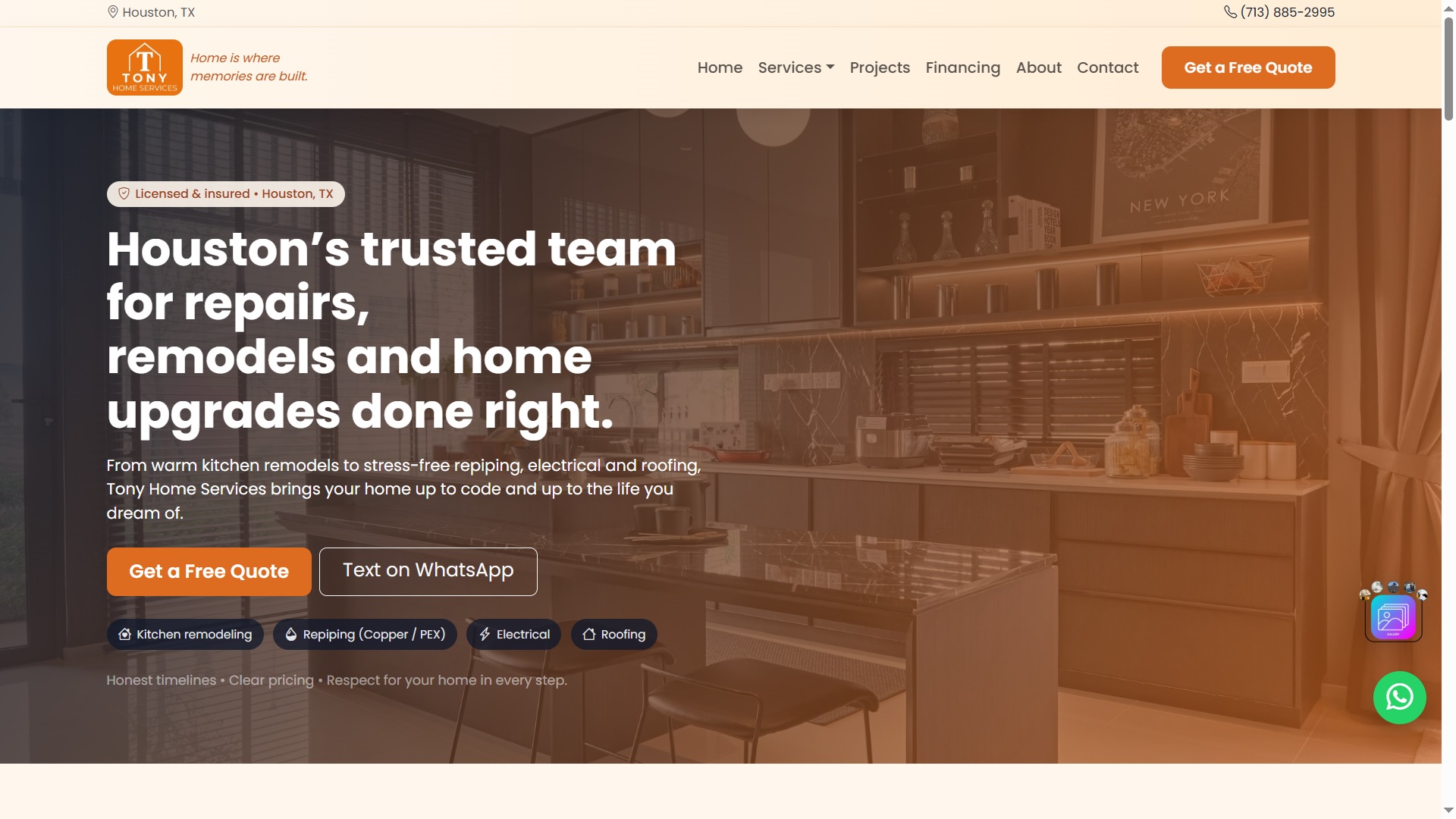 Tony Home Services Project Preview